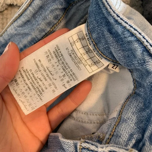 Guess Light Wash Distressed High Rise Denim Shorts - Picture 6 of 6